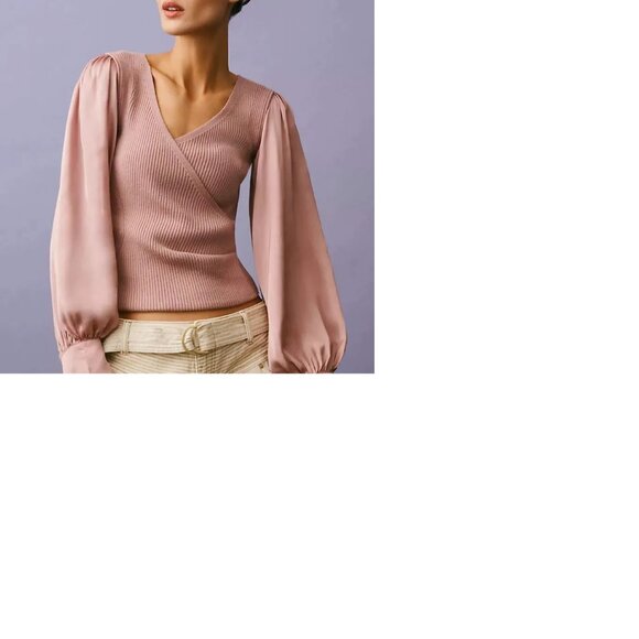 Anthropologie Twofer Faux-Wrap Sweater NEW with Tags! - Picture 5 of 6